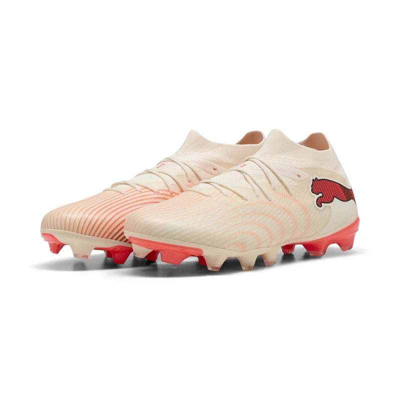 PUMA Unisex Future 9 Match Firm Ground/Artifical Ground Football Boots, Sugared Almond-PUMA White-Ultra Red-PUMA Black, 7.5 UK