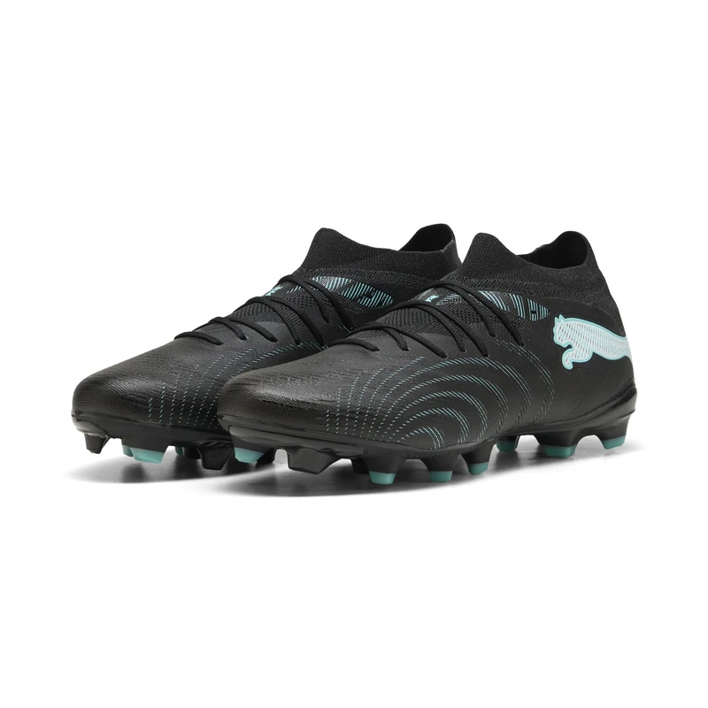 PUMA Unisex Future 9 Match Firm Ground/Artifical Ground Football Boots, PUMA Black-Intense Mint-PUMA White, 5.5 UK