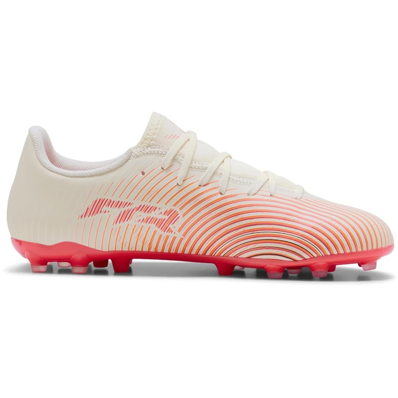 PUMA Unisex Future 9 Play Multi-Ground Football Boots, Sugared Almond-PUMA White-Ultra Red-PUMA Black, 9 UK