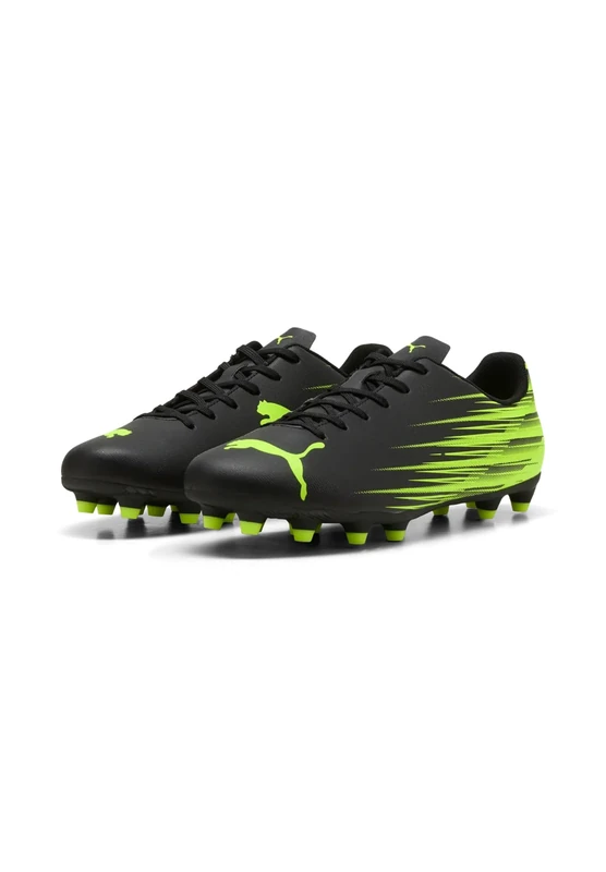 PUMA Men's ATTACANTO II Firm Ground/Artifical Ground Football Boots, Puma Black-Lime Squeeze, 3 UK