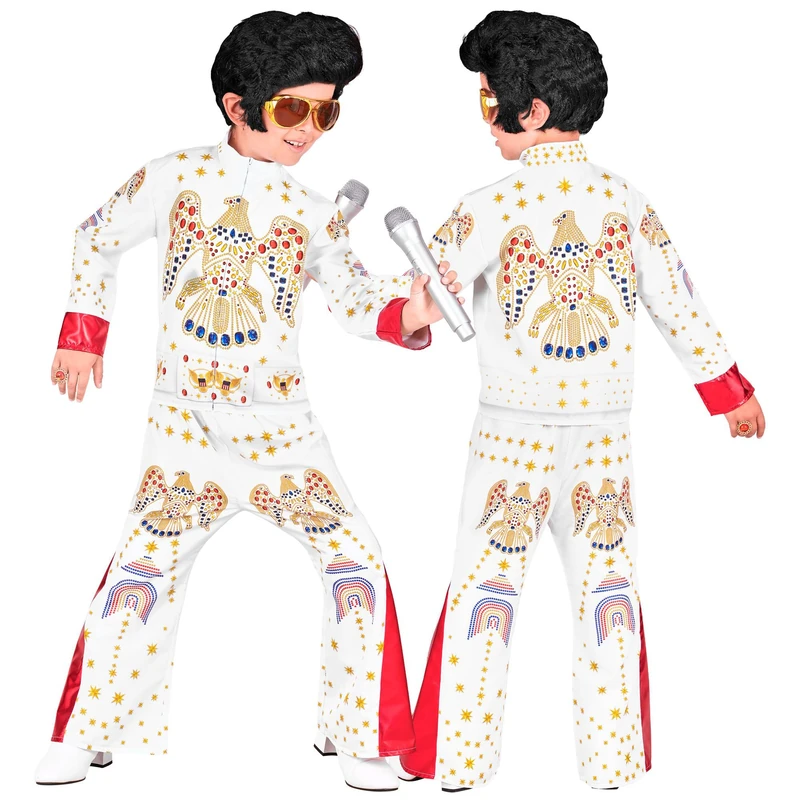 W WIDMANN MILANO Party Fashion - Children's King of Rock 'N'Roll Costume, Top & Trousers, Musician Outfit for Carnival & Party
