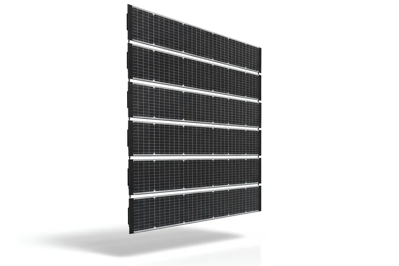 Technaxx Bifacial Solar Fence 480 W - 6 x 80 W Monocrystalline PERC Solar Panels for Double Rod Mat Fences 2.5 m - Privacy Screen & Solar Power - Extension Set 480 W - 17.5% Efficiency - TX-357