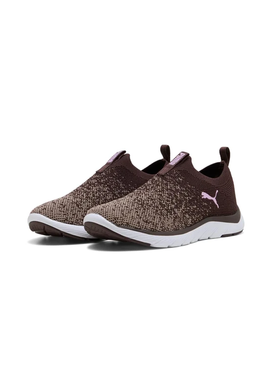 PUMA Women's Softride Remi Slip-on Knit Running Shoes, Chocolate Fondue-Mouse Gray-Mauve Glow, 5.5 UK