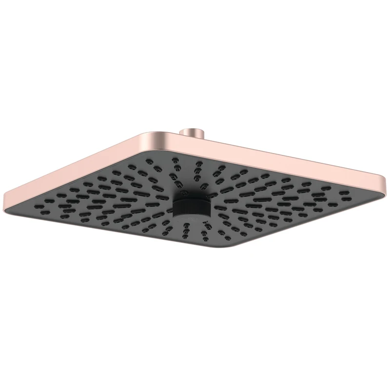 Ideal Standard Idealrain Alu+ Shower Head, with Two Spray Patterns via Rotary Diverter, Water-Saving Shower Head with EasyClean nozzles, Square Design – Rosé (260x260x82 mm)