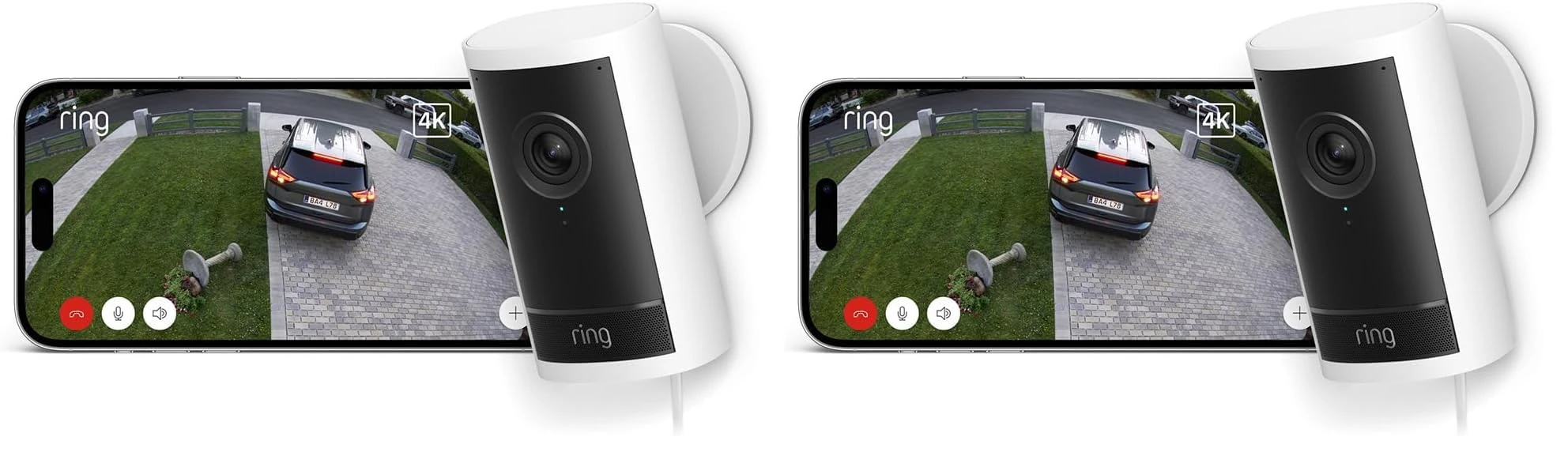 Ring Outdoor Camera Pro Plug-In (newest gen) | Security Camera | Retinal 4K, 10X Enhanced Zoom | DIY Install | 30-day free trial of Ring Subscription Plan | 2 Cameras, White
