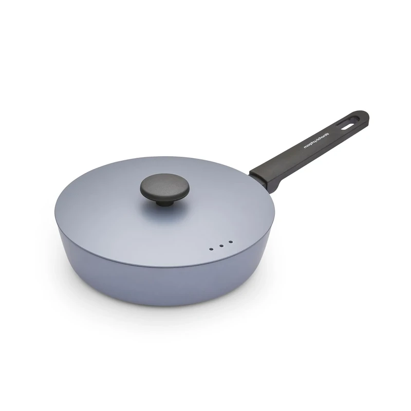 Morphy Richards Saute Pan, Forged Aluminium, 24cm, Non Stick Ceramic Coating, Soft Touch Handles, Oven Safe Up to 180c, Suitable for All Hobs, Grey, 852253