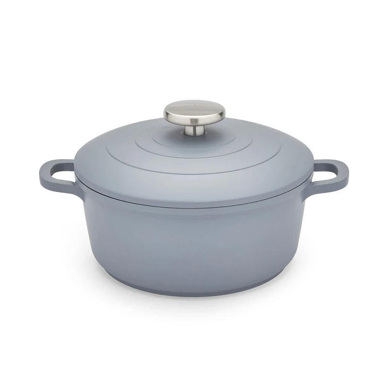 Morphy Richards Cast Aluminium Casserole, 20cm/2.3L, Non Stick Coating, Lightweight Design, Oven Safe, Self-Basting, Suitable for all Hobs, Grey, 851002