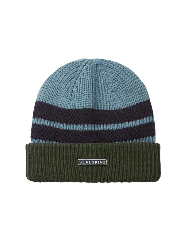 SEALSKINZ Waterproof Bittering | Cold Weather Textured Roll Cuff Beanie Sky Blue