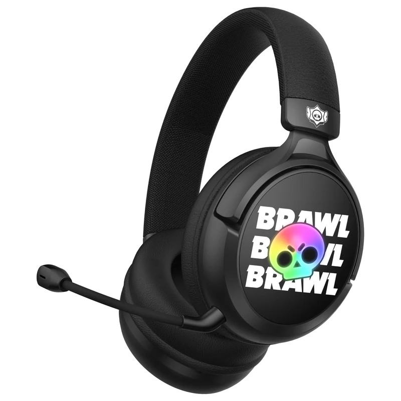Subsonic - Brawl Stars Wireless Gaming Headset with LED and Detachable Microphone. Officially Licensed Gaming Headset, Compatible with Consoles, PCs, Tablets and Smartphones - Black