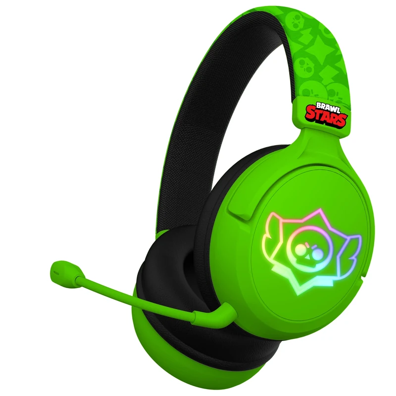 Subsonic - Brawl Stars Wireless Gaming Headset with LED and detachable microphone. Officially Licensed Gaming Headset, compatible with consoles, PCs, tablets and smartphones - Green - Image 1