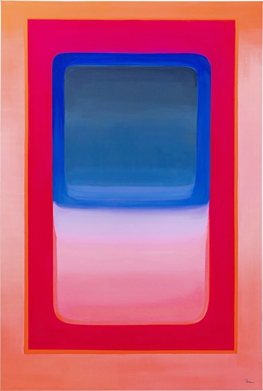 Kare Design Canvas Picture Tendency Pink, Neon, Abstract Wall Art, Modern Design, Decorative Home Accessories for Living Room, Bedroom, 55x75cm (HxW)