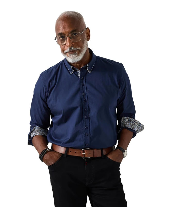 Joe Browns Men's Smart Evening Double Collar Shirt, Blue, M