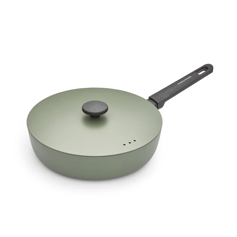 Morphy Richards Saute Pan, Forged Aluminium, 28cm, Non Stick Ceramic Coating, Soft Touch Handles, Oven Safe Up to 180c, Suitable for All Hobs, Green, 852501