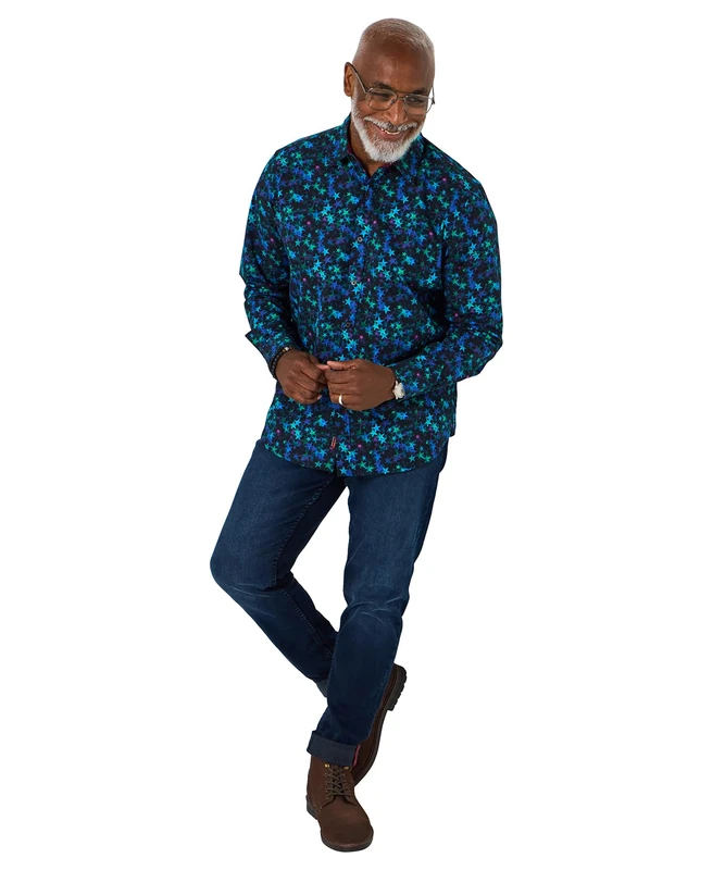 Joe Browns Men's Green Classic Collar Long Sleeve Shirt, M