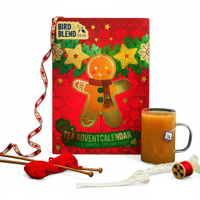 Bird & Blend Tea Advent Calendar Christmas 2025 | 24 Delicious Flavours, 48 Tea Bags | Crafting Pattern Included | Black, Fruit, Herbal, Rooibos, Green, Yerba, Oolong, Pu'erh Teas