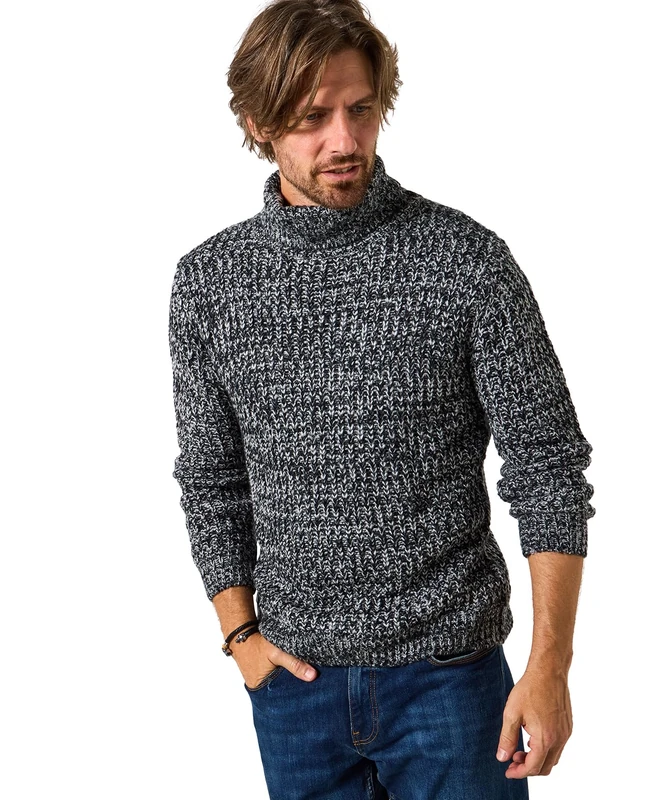 Joe Browns Men's Winter Classic Roll Neck Jumper Sweater, Grey, M