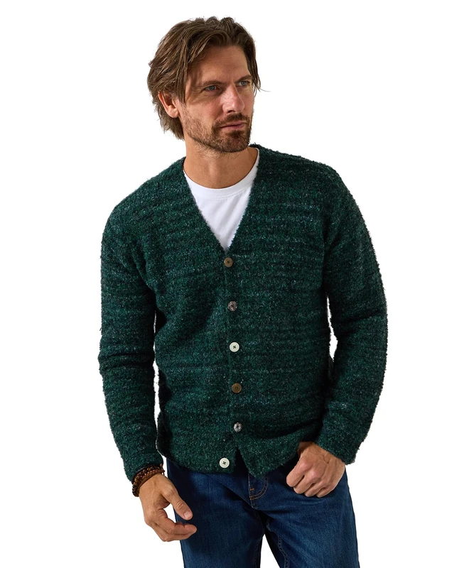 Joe Browns Men's Contrast Button Supersoft V-Neck Cardigan Sweater, Blue, M