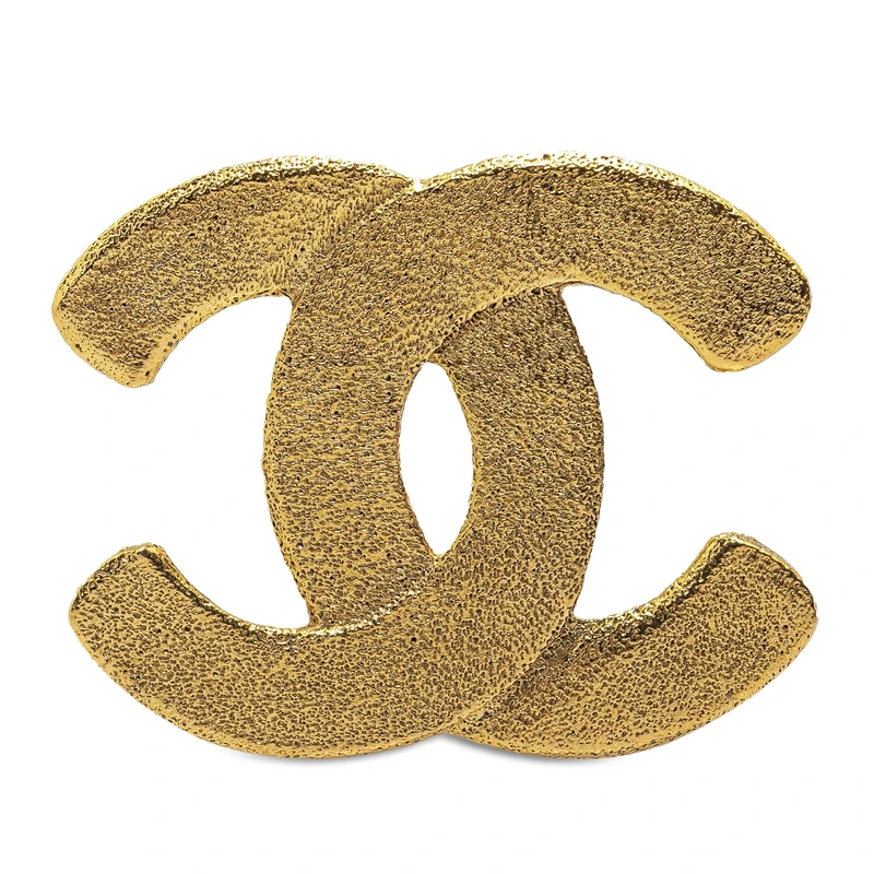 Chanel Gold Plated CC Brooch - Pre-Loved Luxury Pin