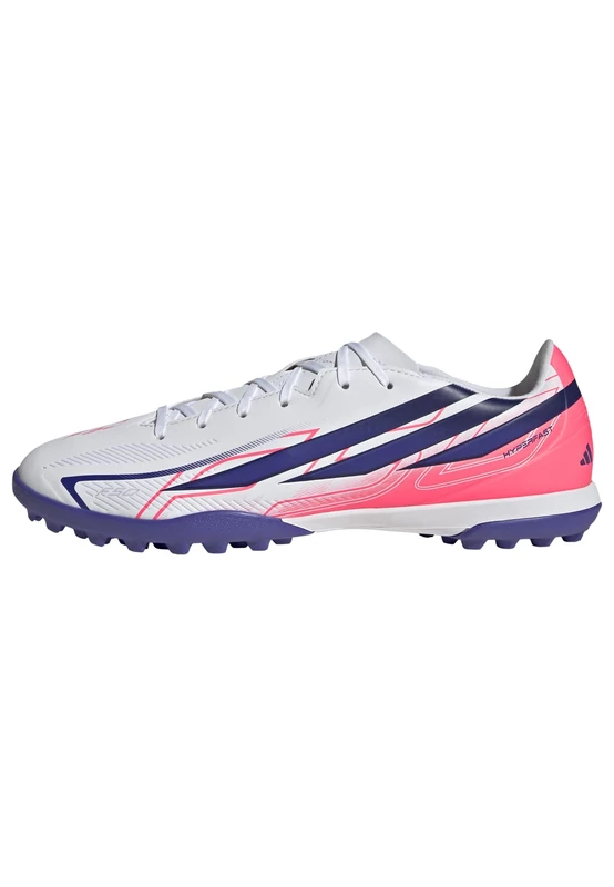 adidas Unisex F50 Hyperfast Club Turf Football Shoes, FTWR White/Solar Purple/Solar Turbo, 7 UK