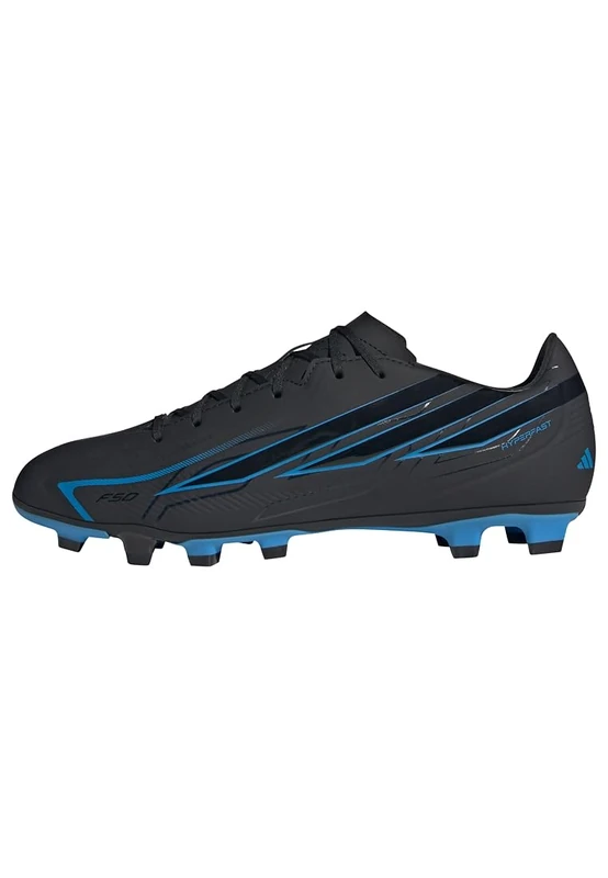 adidas Unisex F50 Hyperfast Club Firm Ground/Multi Ground Football Boots Shoes, core Black/core Black/Lucid Ray Blue, 3.5 UK