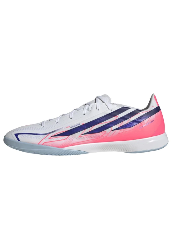 adidas Unisex F50 Hyperfast League Indoor Football Shoes, FTWR White/Solar Purple/Solar Turbo, 7.5 UK