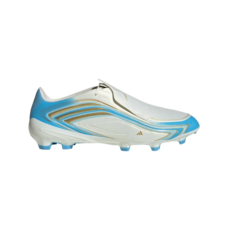 adidas Unisex F50 Messi League Firm Ground Football Boots Shoes, Ivory/semi Blue Burst/Icey Blue, 3.5 UK