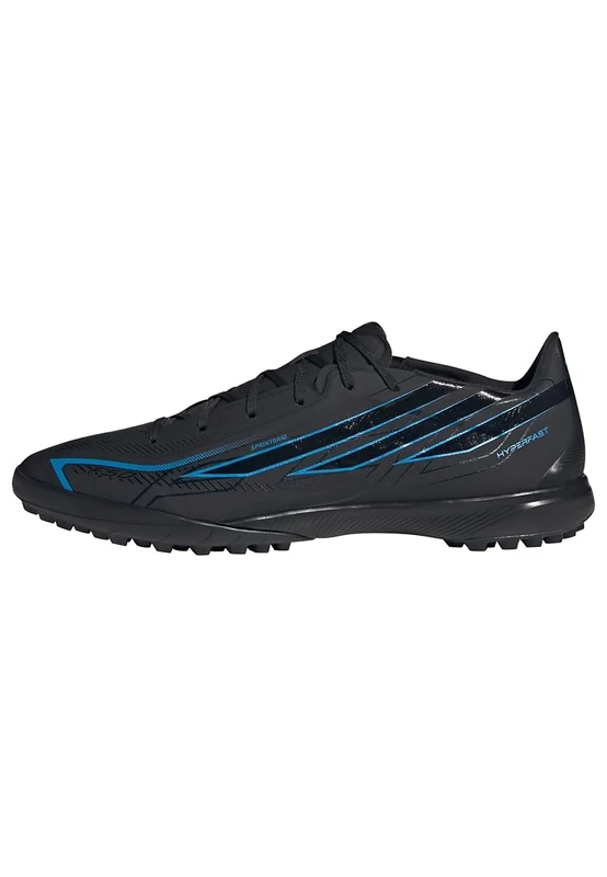 adidas Unisex F50 Hyperfast League Turf Football Shoes, core Black/core Black/Lucid Ray Blue, 13 UK
