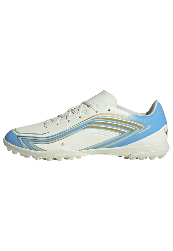 adidas Unisex F50 Messi Club Turf Football Boots Shoes, Ivory/semi Blue Burst/Icey Blue, 6.5 UK