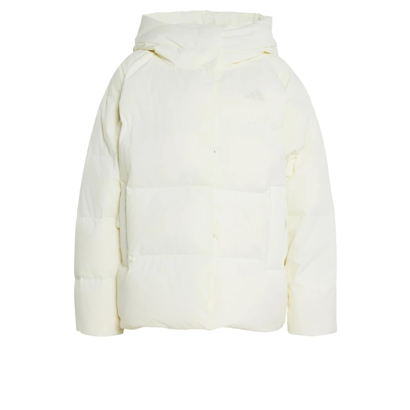 adidas Women's Helionic Down Puffer Hooded Coat, off white, XL