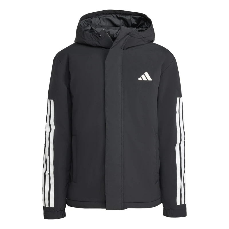 adidas Men's Climawarm 3 Stripes Insulated Hooded S Coat, black, XL
