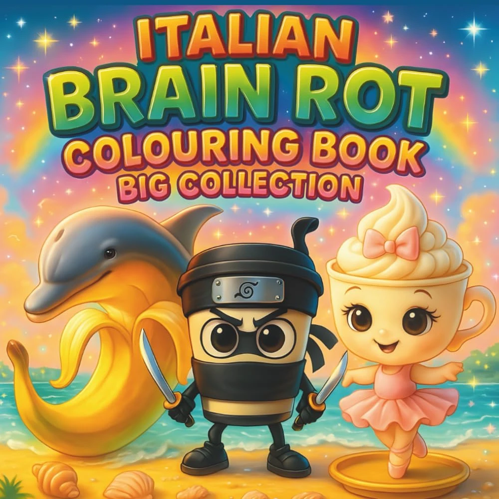 Italian Brain Rot Colouring Book Big Collection: Perfect Gift For Kids, Teens and Adults