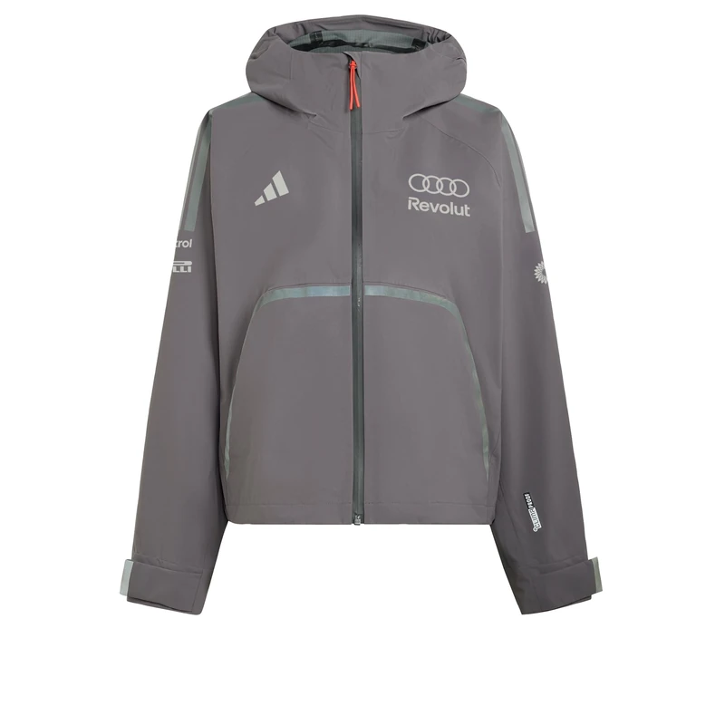 adidas Women's Audi Revolut Formula One Team 2026 Engineers & Marketing Rain Coat, grey strata, L
