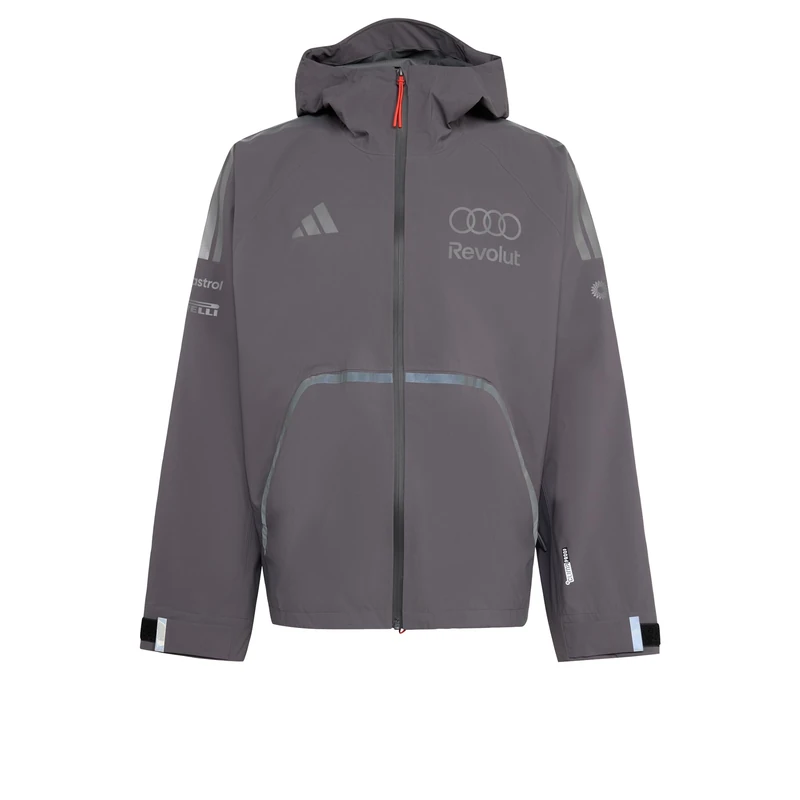 adidas Men's Audi Revolut Formula One Team 2026 Engineers & Marketing Rain Coat, grey strata, XL