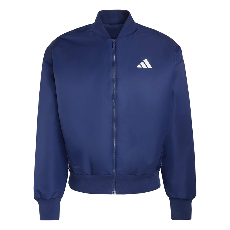 adidas Men's Stadium Bomber Coat, dark blue/white, S - Image 1