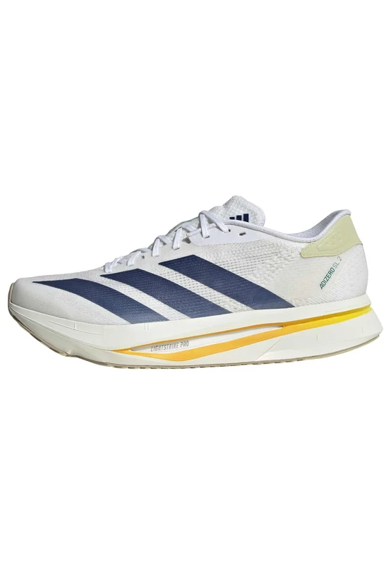 adidas Men's Adizero Sl2 Shoes, FTWR White/Dark Blue/Dual Yellow, 12.5 UK