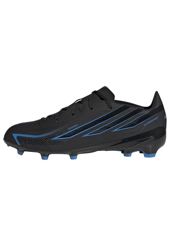adidas Unisex Kids F50 Hyperfast League Firm Ground Football Boots Kids Shoes, core Black/core Black/Lucid Ray Blue, 3.5 UK