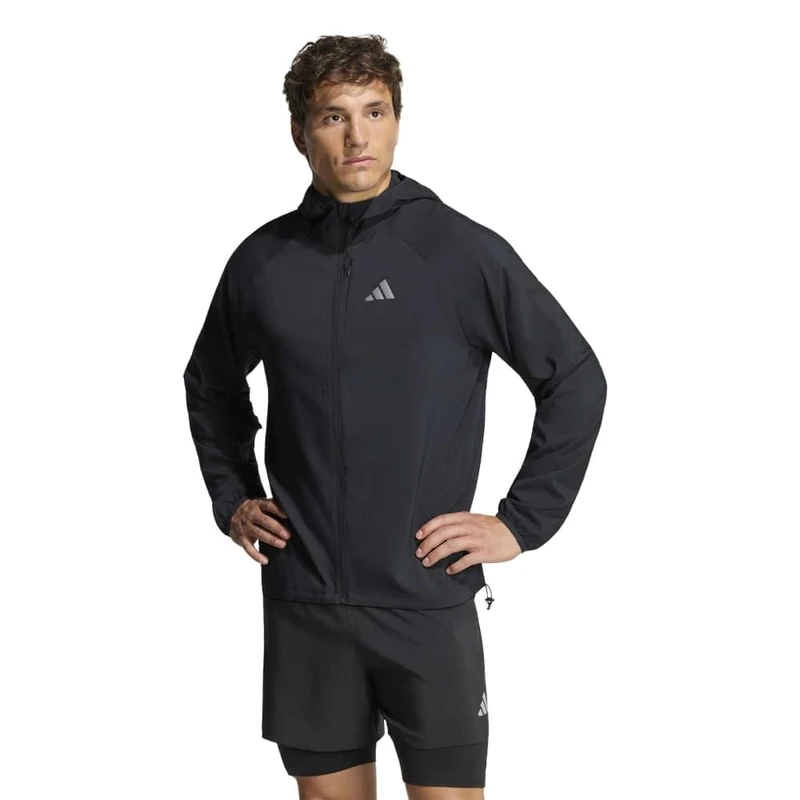 adidas Men's Adi365 Running Essentials Coat, carbon, L - Image 1