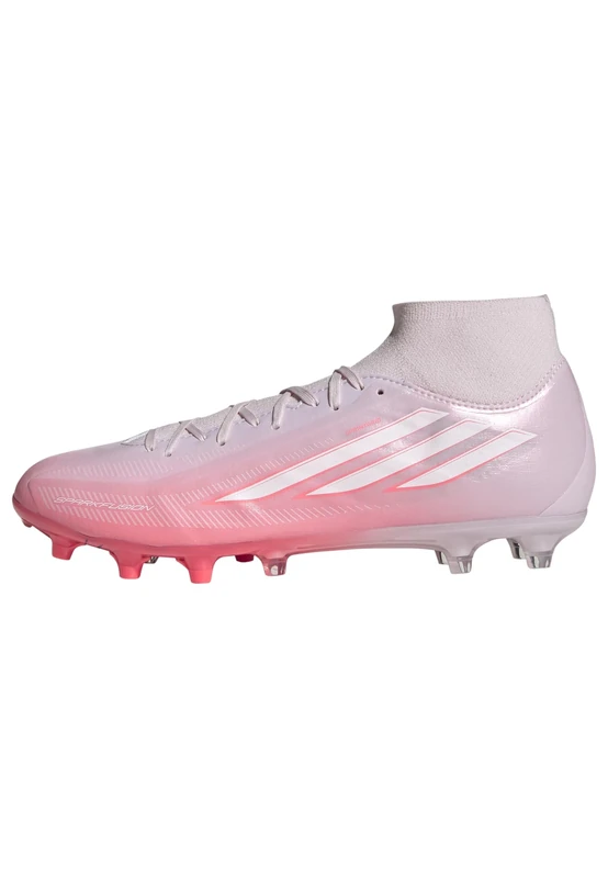 adidas Women's F50 Sparkfusion League Mid Cut Firm Ground/Artificial Ground Football Boots Womens Shoes, Solar Turbo/FTWR White/Distilled Pink, 5 UK