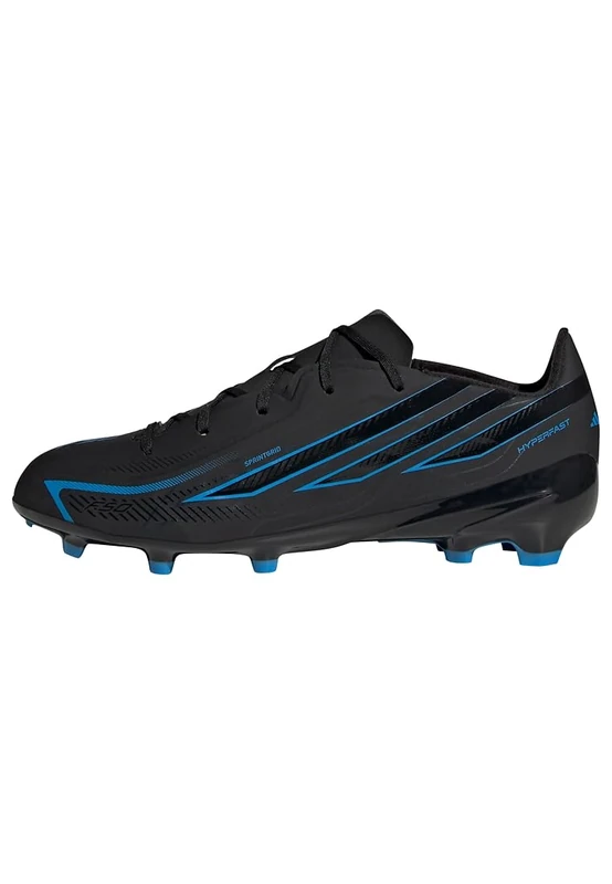 adidas Unisex Kids F50 Hyperfast League Firm Ground Football Boots Kids Shoes, core Black/core Black/Lucid Ray Blue, 12.5 UK Child