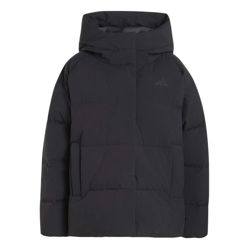 adidas Women's Helionic Down Puffer Hooded Coat, black, XS