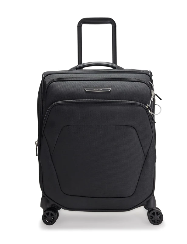Samsonite Spark SNG Eco - Carry-on Suitcase 55 x 40 x 23 cm - Soft Luggage Cabin Trolley for EasyJet & Most Airlines, Expandable, 48/55L - Black (Black)