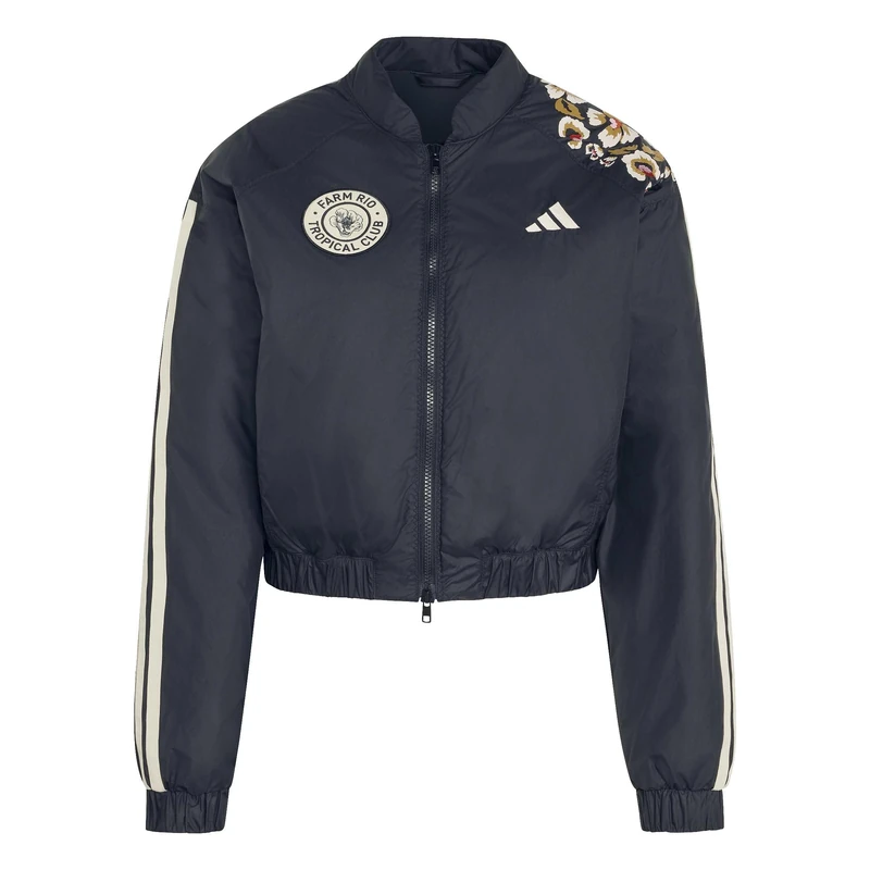 adidas Women's X Farm Rio Bomber Coat, black/cream white, L