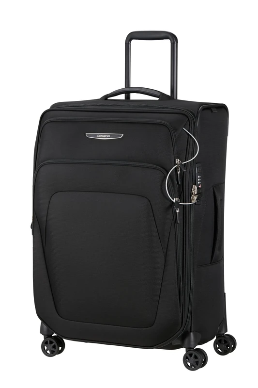 Samsonite Spark SNG Eco - Softside Luggage 67 cm Medium - Trolley Suitcase with 4 Wheels, TSA Lock, Lightweight & Expandable - Black (Black)