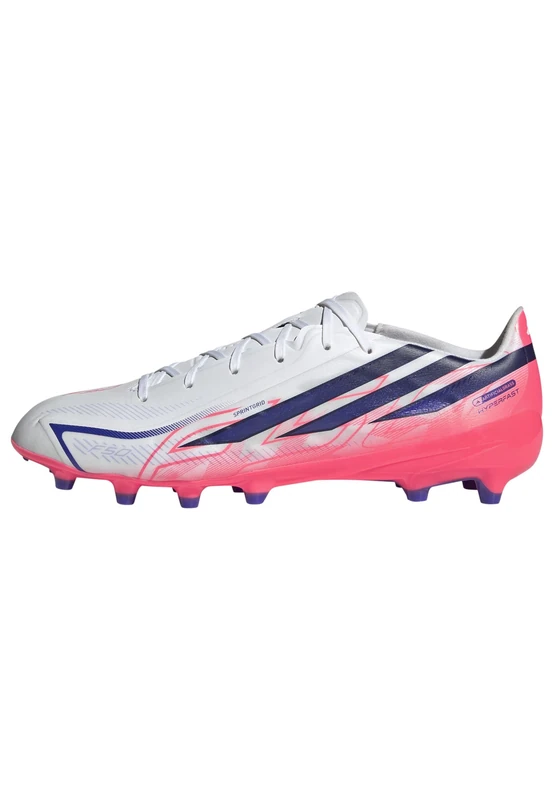 adidas Unisex F50 Hyperfast League Artificial Ground Football Boots Shoes, FTWR White/Solar Purple/Solar Turbo, 10 UK