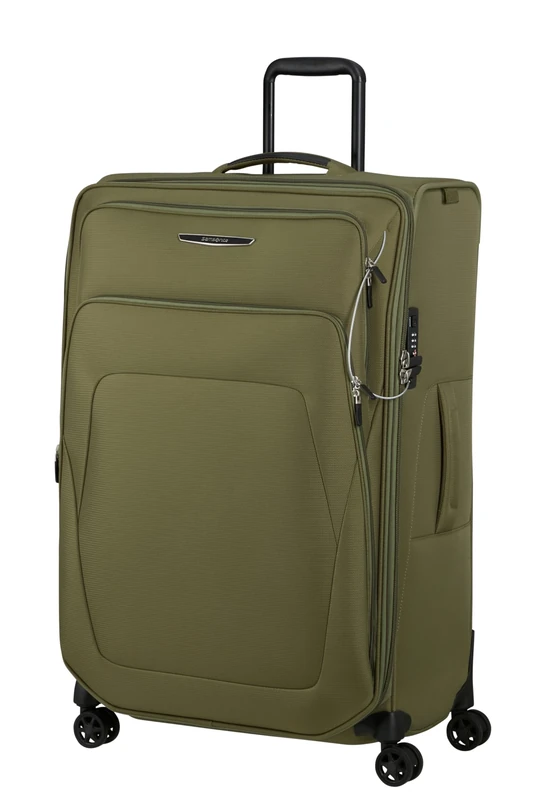 Samsonite Spark SNG Eco - Softside Luggage 79 cm Large - Trolley Suitcase with 4 Wheels, TSA Lock, Lightweight & Expandable - Green (Olive)