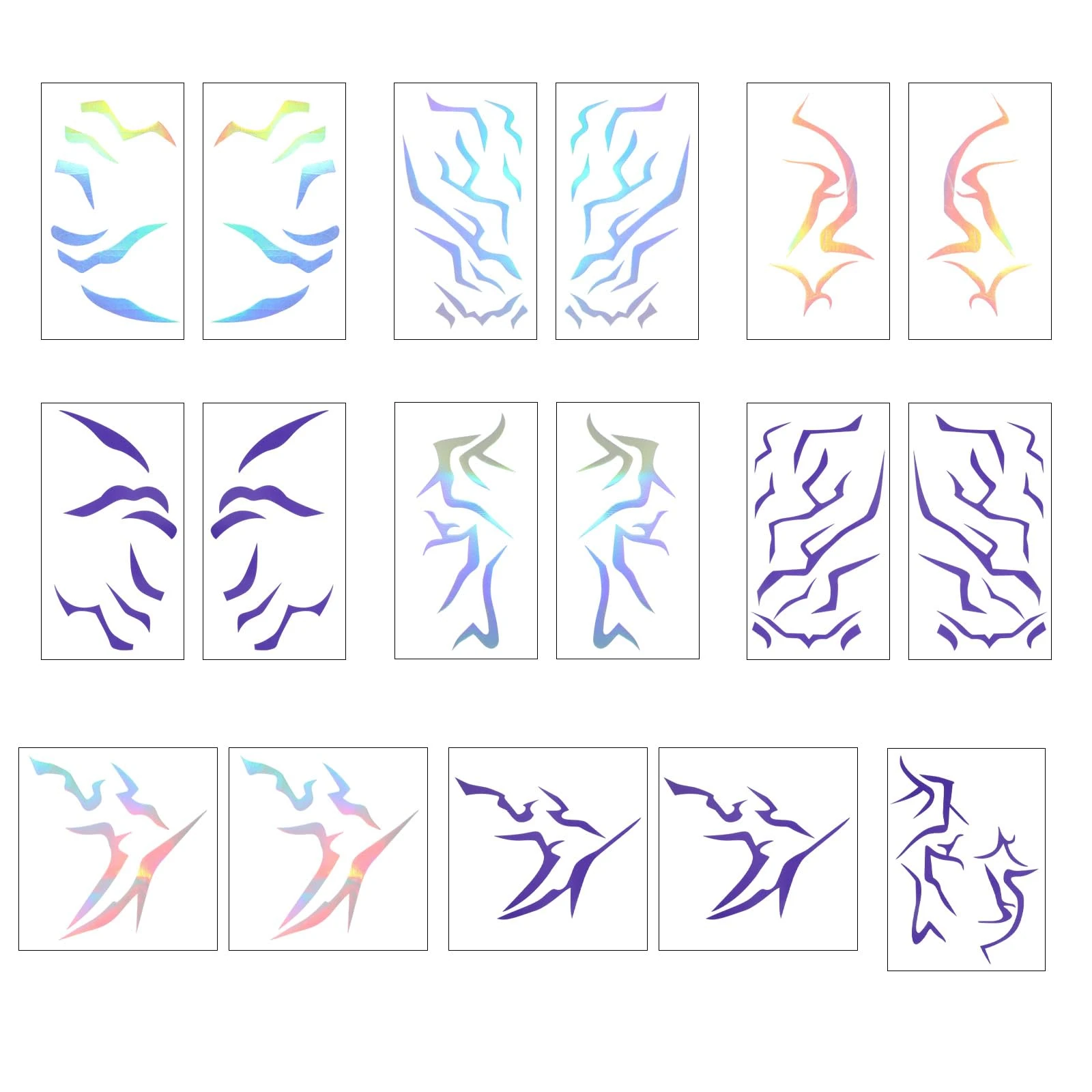 17pcs Anime Movie Temporary Tattoos, Cosplay Tattoo Stickers for Halloween Role Play Costume Props Anime Party Accessories