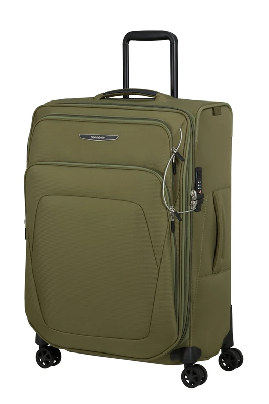 Samsonite Spark SNG Eco - Softside Luggage 67 cm Medium - Trolley Suitcase with 4 Wheels, TSA Lock, Lightweight & Expandable - Green (Olive)