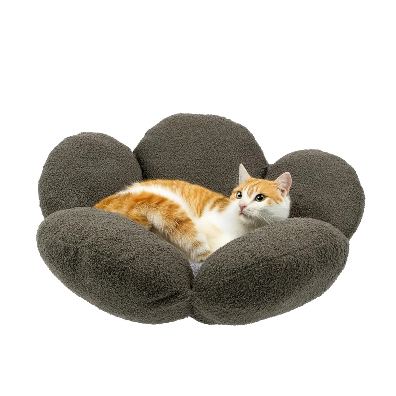 Ferplast Dog Bed Cushion for Dogs, Cat Kennel, Washable Synthetic Bouclé Fabric, Soft Padding, D. 64 x H. 21 cm. Brown