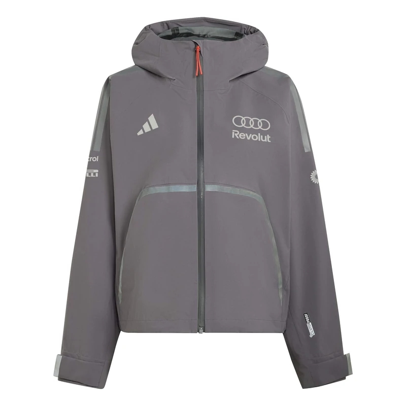 adidas Women's Audi Revolut Formula One Team 2026 Engineers & Marketing Rain Coat, grey strata, XS