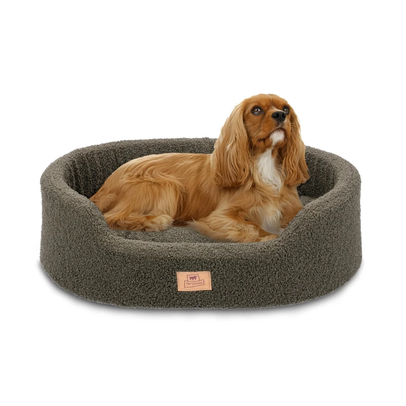 Ferplast Dog Bed Cushion for Medium-Sized Dogs, Cat Bed, Washable Synthetic Bouclé Fabric, Soft Padding, 65 x 46 xh 17 cm. Green